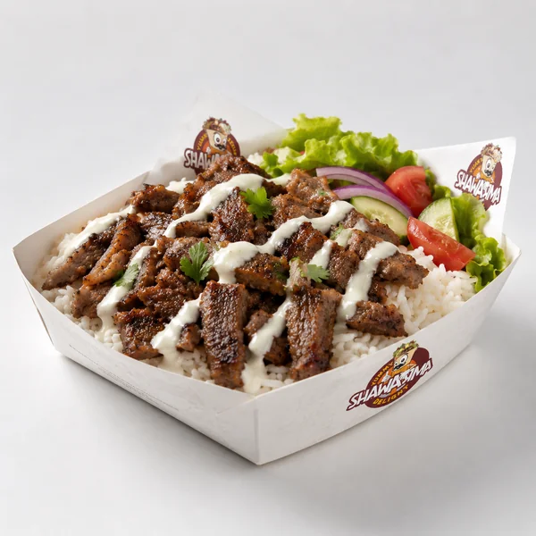 Yummy Shawarma Delight beef shawarma rice meal